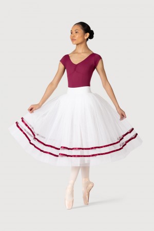 Falda Bloch Giselle Ribbon Romantic ½ Tutu Mujer White/Burgundy | CLCVG49533