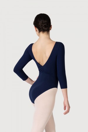 Leotardos Bloch Page Gathered ¾ Sleeve Mujer Azul Marino | XCLBH20611