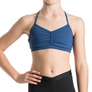 Tops Bloch Bunga Gathered Racer Crop Niños Azules Oscuro | CLIIZ52684