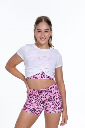 Tops Bloch Flo Active Mock Tie Crop Tee Niños Blancas | CLZDE89749