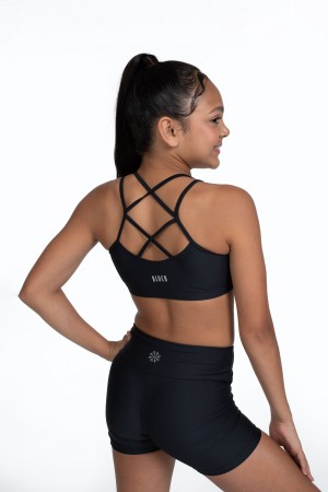 Tops Bloch Flo Active Remi Criss Cross Back Bra Niños Negras | XCLGW91222