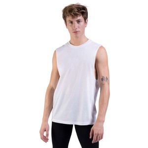 Tops Bloch Harris Relaxed Drop Arm Muscle Hombre Blancas | CLEGJ14521