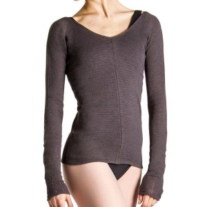 Tops Bloch Kara Long Sleeve V Mujer Charcoal | MCLHR19427