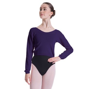 Tops Bloch Overt Cropped Long Sleeve Sueter Mujer Moradas | CLZDE56083