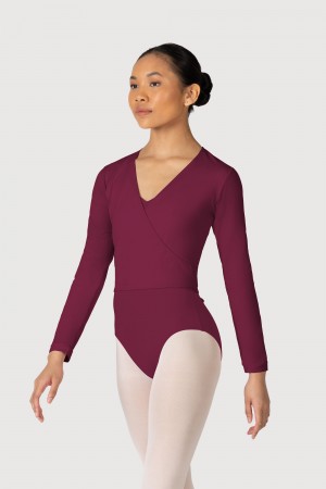 Tops Bloch Overture Crossover Long Sleeve Wrap Mujer Burdeos | ECLVG76552