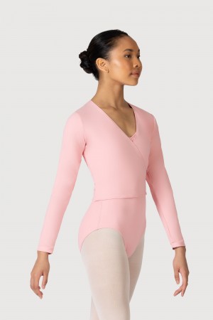 Tops Bloch Overture Crossover Long Sleeve Wrap Mujer Rosas | QCLWA55263