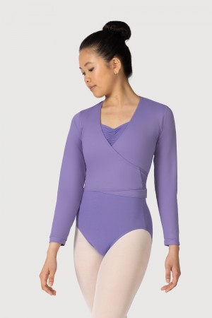 Tops Bloch Overture Crossover Long Sleeve Wrap Mujer Jacaranda | GCLUC21837