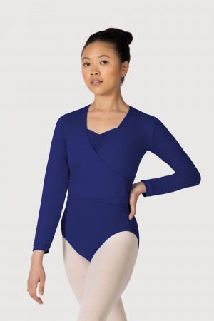 Tops Bloch Overture Crossover Long Sleeve Wrap Mujer Marine | QCLWA54629