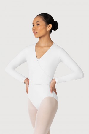 Tops Bloch Overture Crossover Long Sleeve Wrap Mujer Blancas | CLXBR56990