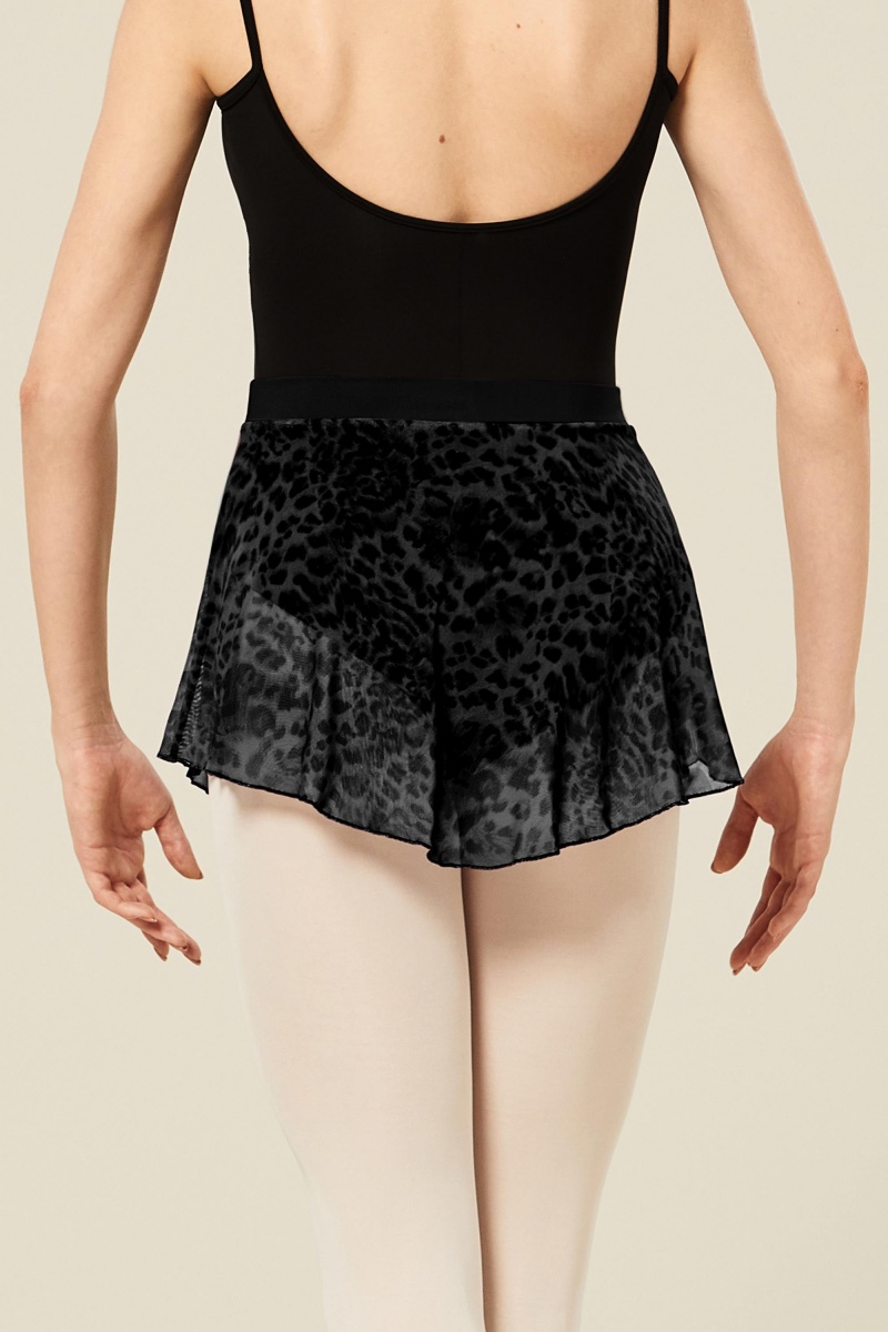 Falda Bloch Janise Animal Printed Mesh Mujer Negras | UCLTG23435