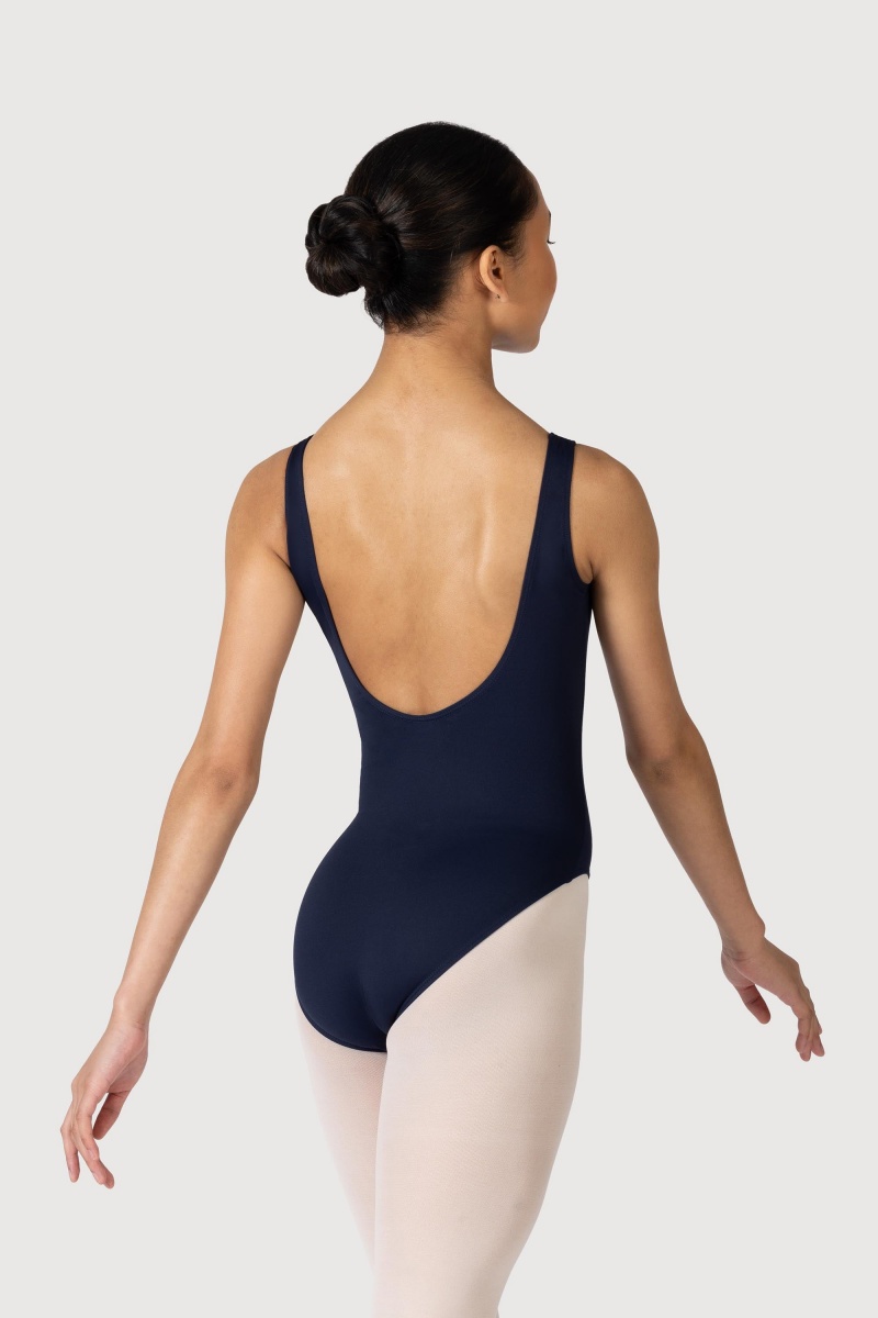 Leotardos Bloch Microlux™ Nyla Gather Front & Low Back Mujer Azul Marino | CLQCS16114