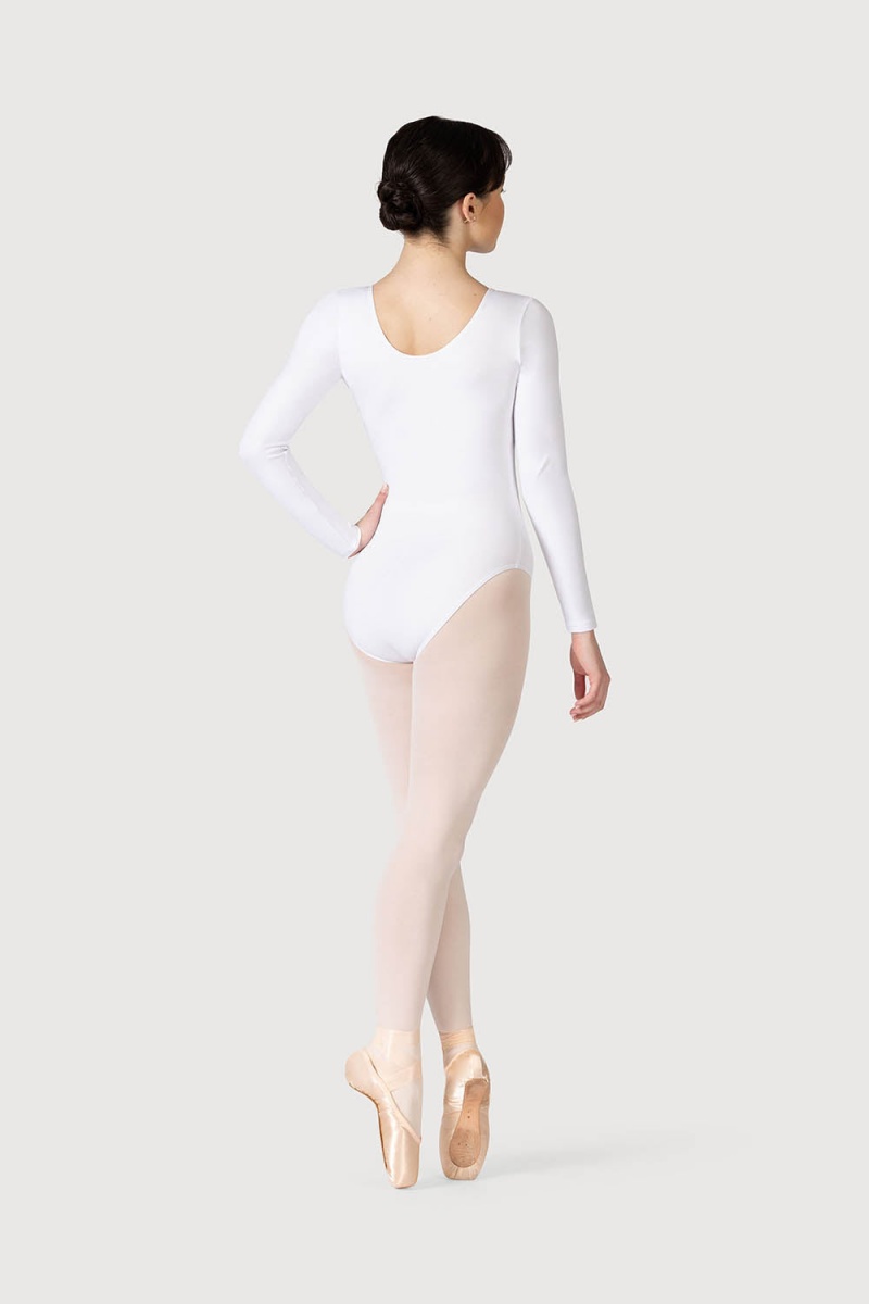 Leotardos Bloch Parla Gathered Long Sleeve Mujer Blancas | TCLPQ13972