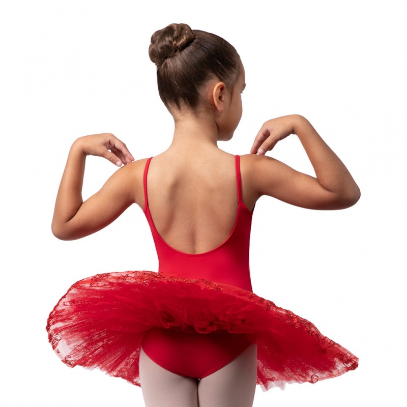 Leotardos Bloch Perlaida' Sequin Overlay Tutu Niños Rojas | DCLVO66092