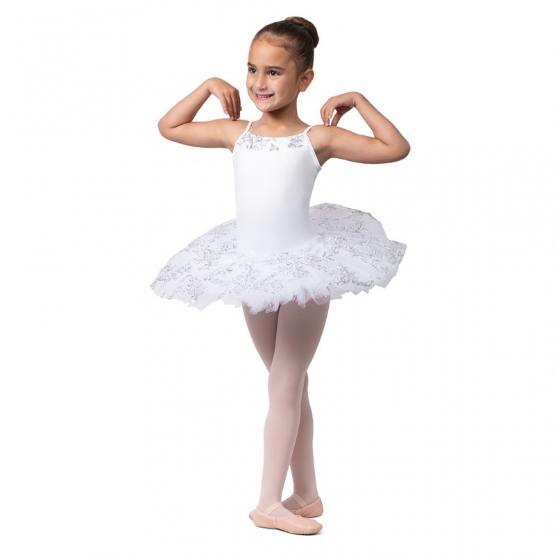 Leotardos Bloch Perlaida' Sequin Overlay Tutu Niños Blancas | UCLTG76321