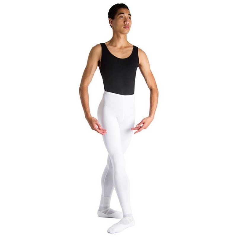 Mallas Bloch Dale High Cintura Full Length Hombre Blancas | DCLVO22105