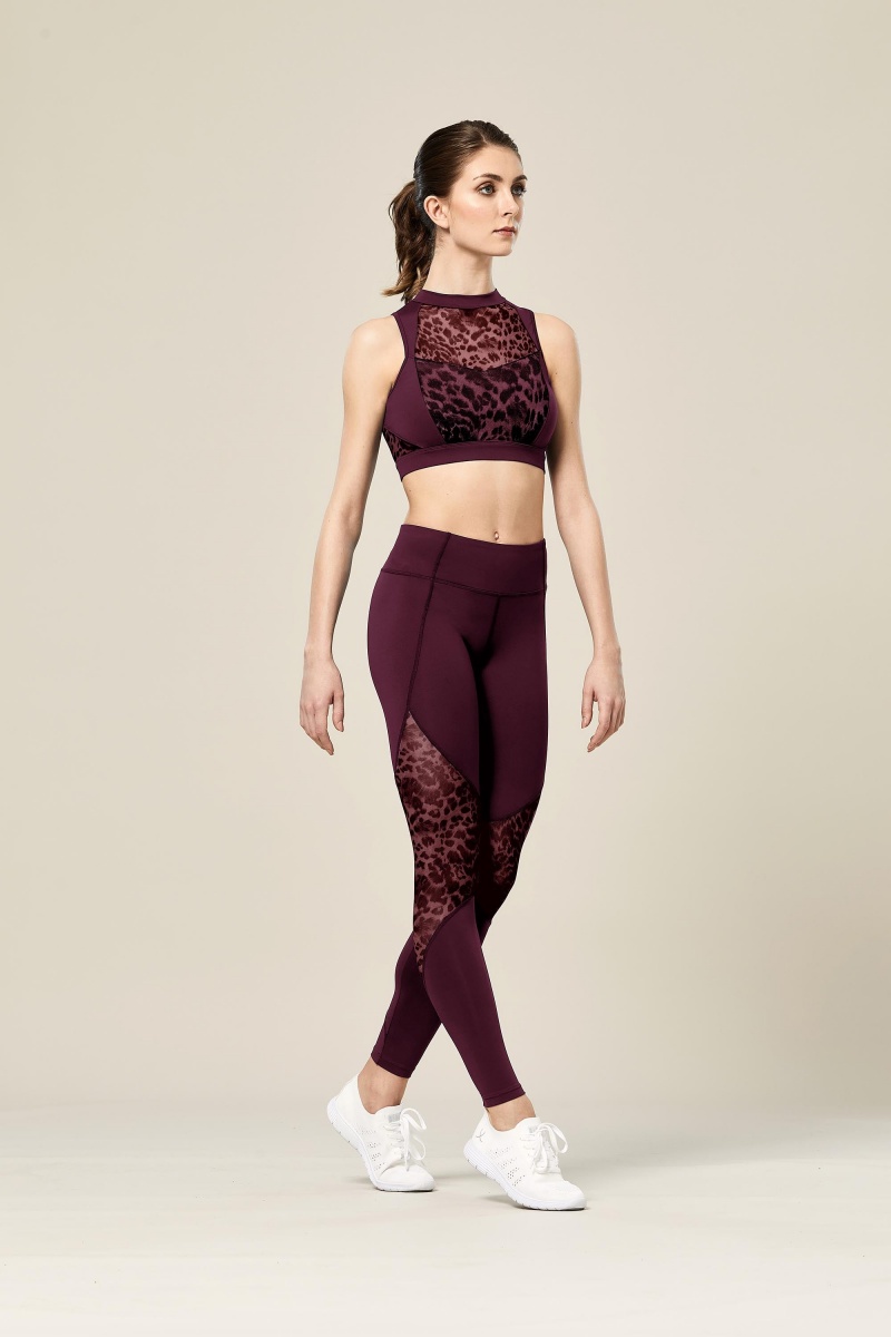 Pantalones Bloch Ezra Animal Printed Mesh Panelled Full Length Tight Mujer Lavish | CLQAV77508