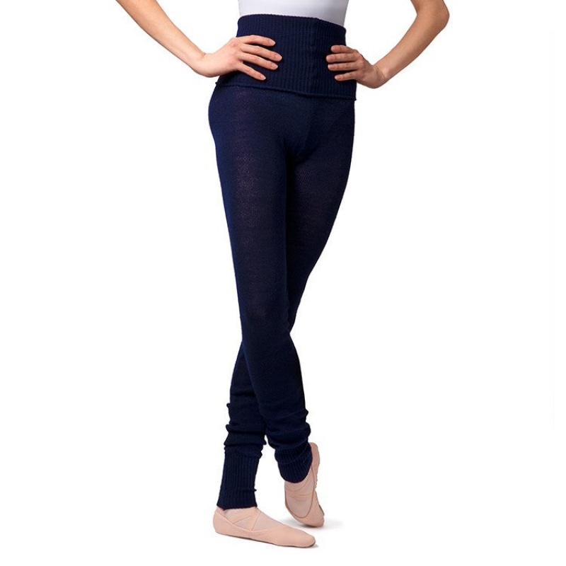 Prendas De Punto Bloch Full Length Roll Cintura Womens Warmup Pant Mujer Azul Marino | LCLTR58910