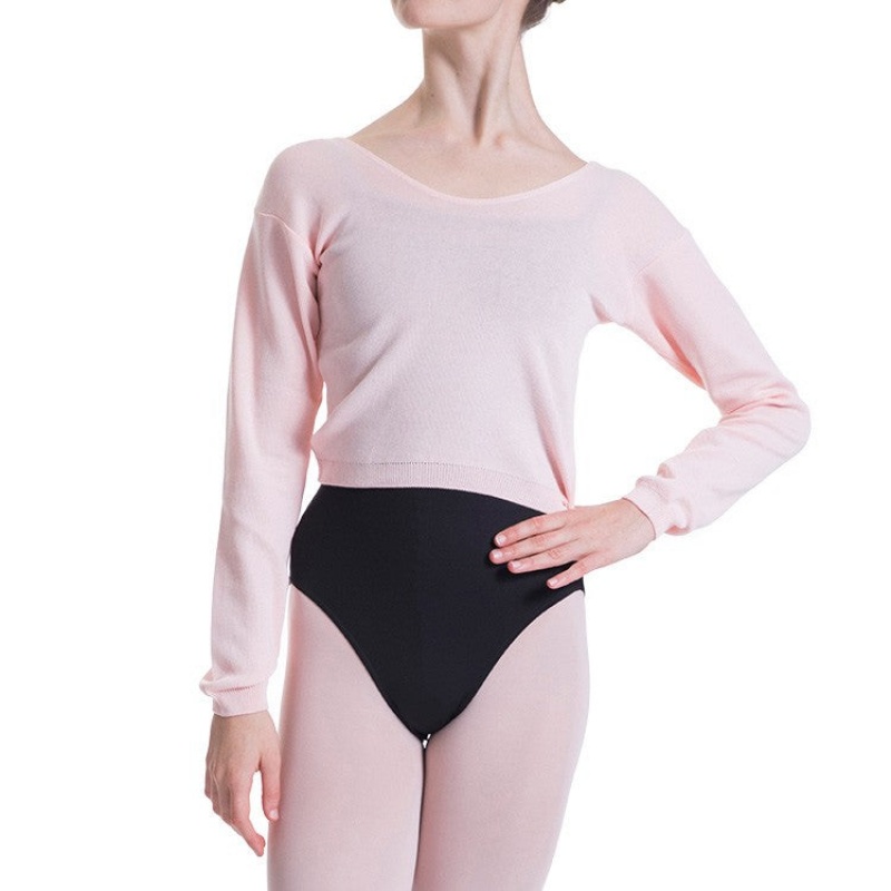 Prendas De Punto Bloch Overt Cropped Long Sleeve Womens Sueter Mujer Rosas | YCLGT30590