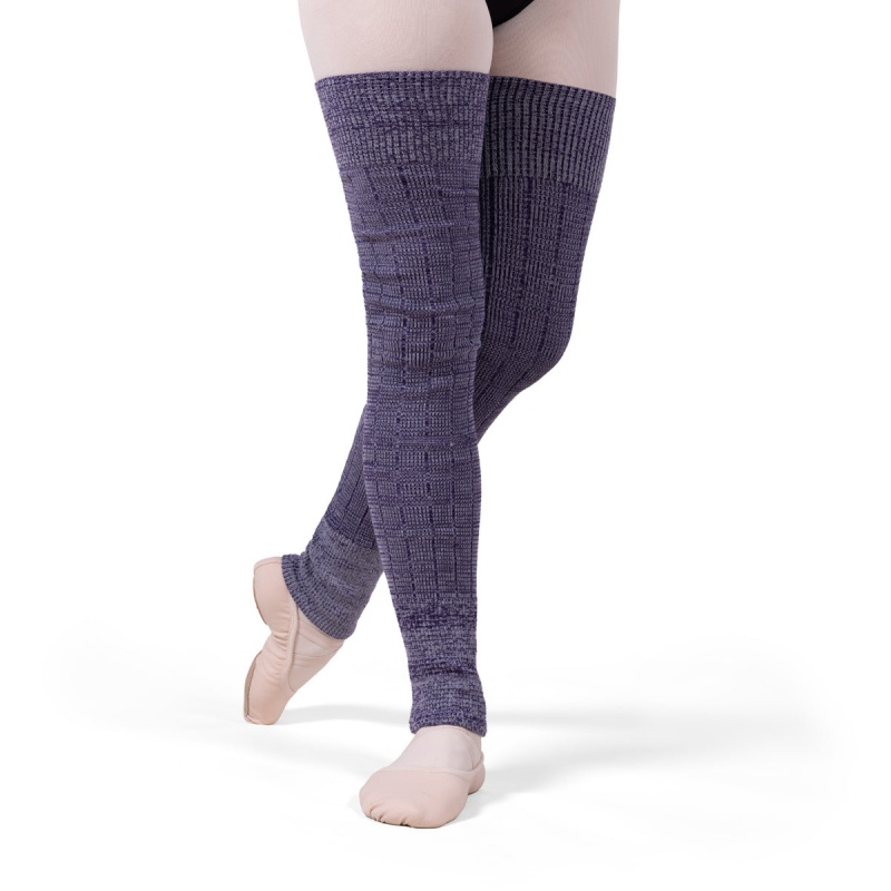 Prendas De Punto Bloch X Knit Long Acanalado Legwarmers Mujer Purple/Silver | ECLVG57989