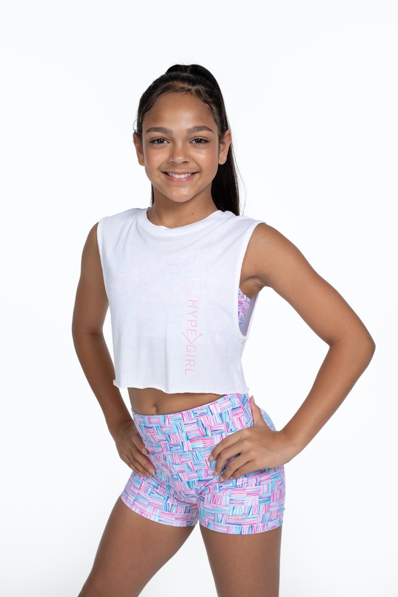 Tops Bloch Flo Active Crop Muscle Niños Blancas | ZCLNQ21338