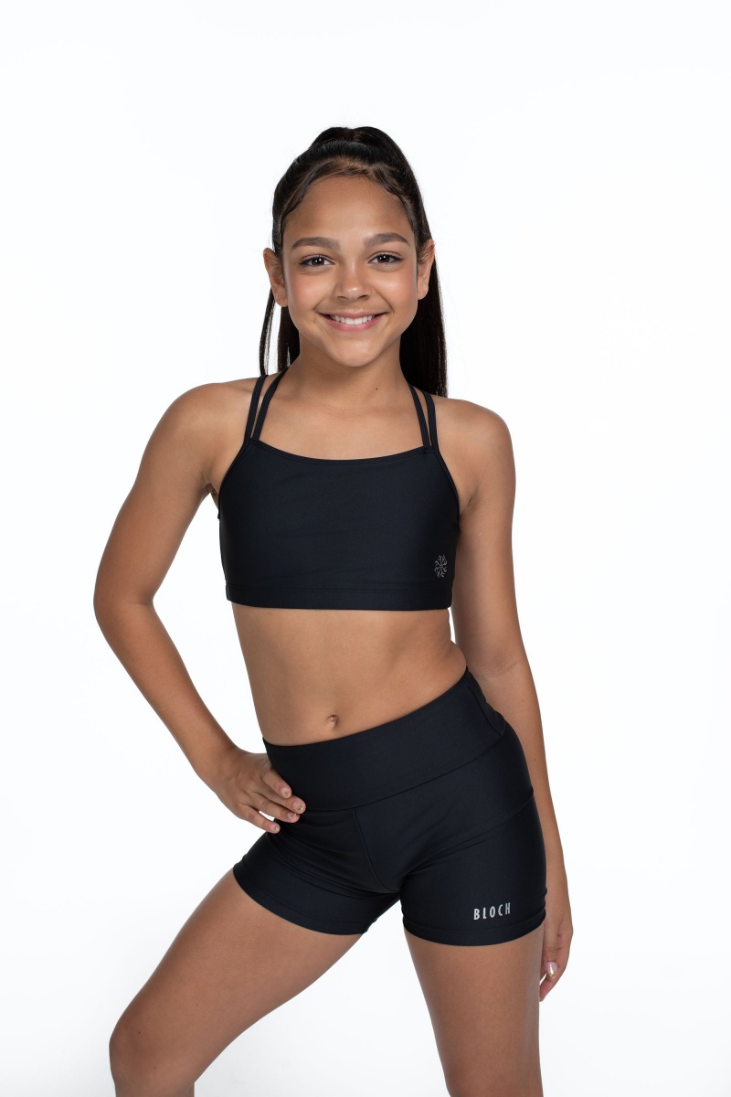 Tops Bloch Flo Active Remi Criss Cross Back Bra Niños Negras | XCLGW91222