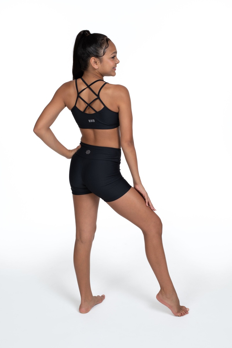 Tops Bloch Flo Active Remi Criss Cross Back Bra Niños Negras | XCLGW91222