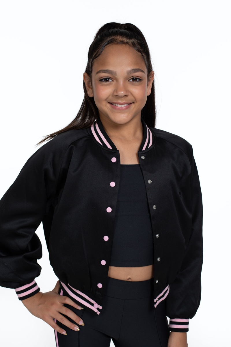 Tops Bloch Flo Active Rizzo Bomber Jacket Niños Negras | CLZDE12764