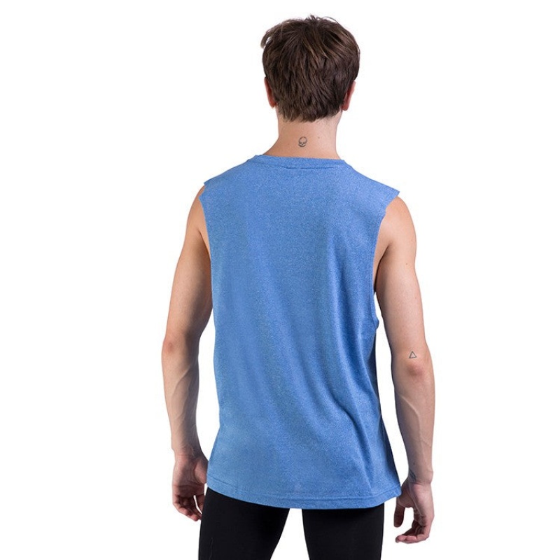 Tops Bloch Harris Relaxed Drop Arm Muscle Hombre Azul Real | BCLSO90506