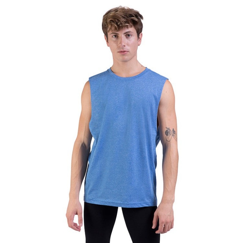 Tops Bloch Harris Relaxed Drop Arm Muscle Hombre Azul Real | BCLSO90506