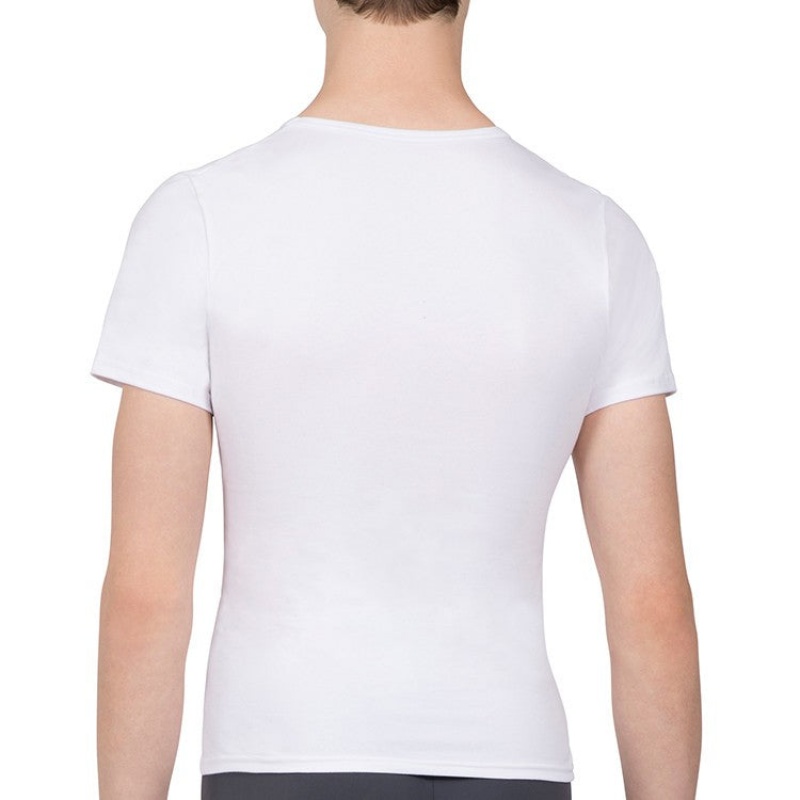 Tops Bloch Montez Scoop Neck Fitted Hombre Blancas | ZCLMJ14035