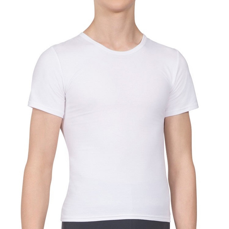 Tops Bloch Montez Scoop Neck Fitted Hombre Blancas | ZCLMJ14035