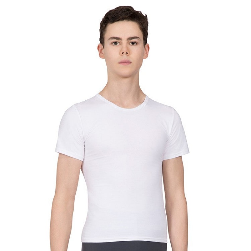 Tops Bloch Montez Scoop Neck Fitted Hombre Blancas | ZCLMJ14035