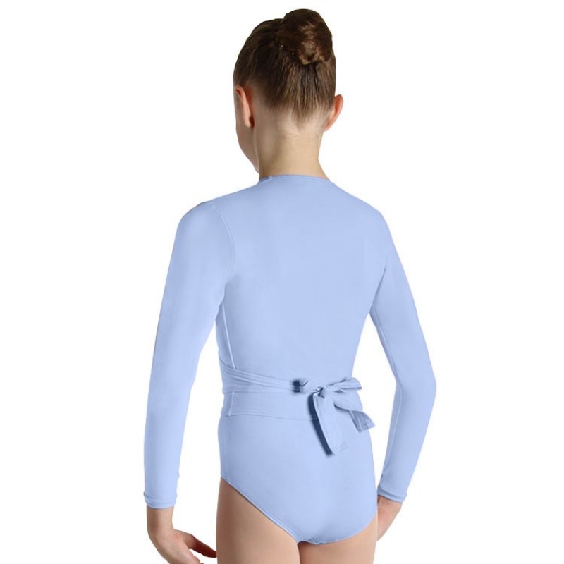 Tops Bloch Overture Crossover Long Sleeve Wrap Niños Bluebird | BCLSD58325