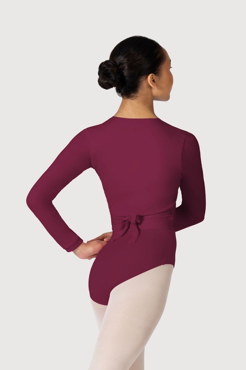 Tops Bloch Overture Crossover Long Sleeve Wrap Mujer Burdeos | ECLVG76552