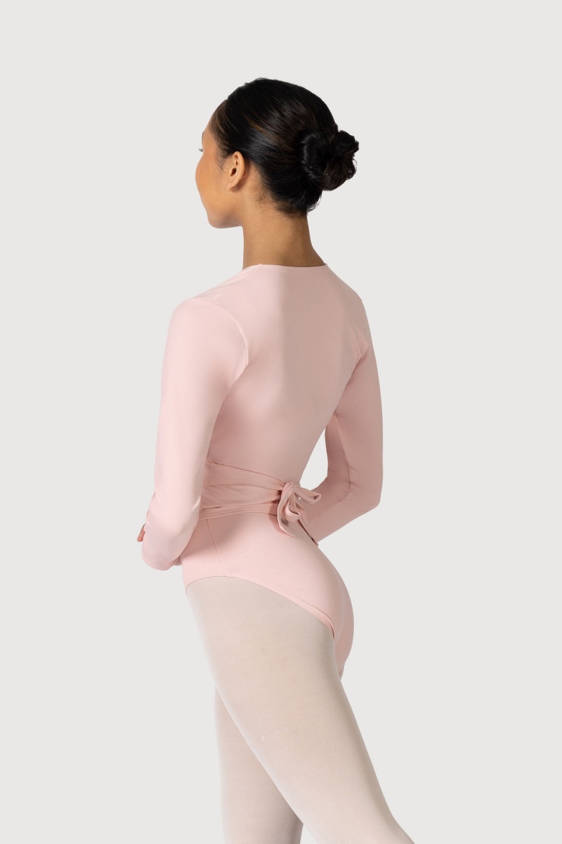 Tops Bloch Overture Crossover Long Sleeve Wrap Mujer Rosas | CLQAV75490