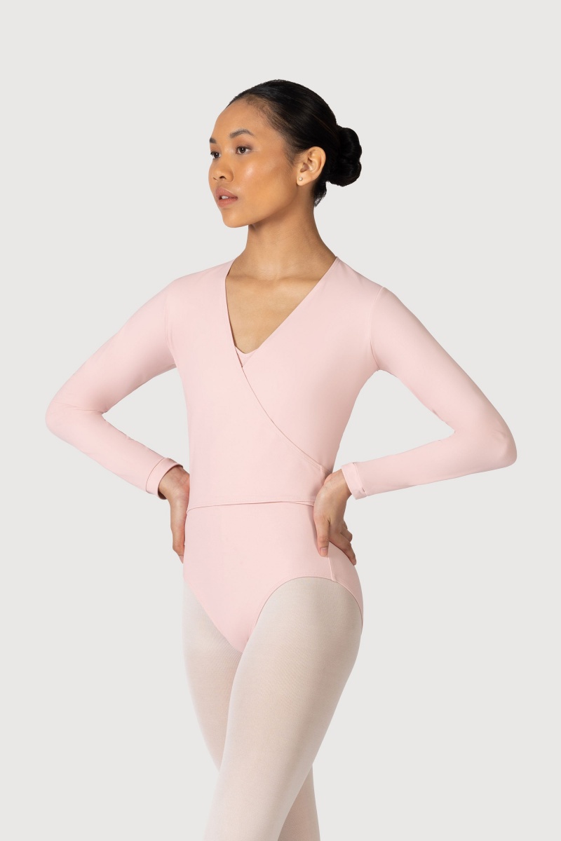 Tops Bloch Overture Crossover Long Sleeve Wrap Mujer Rosas | CLQAV75490