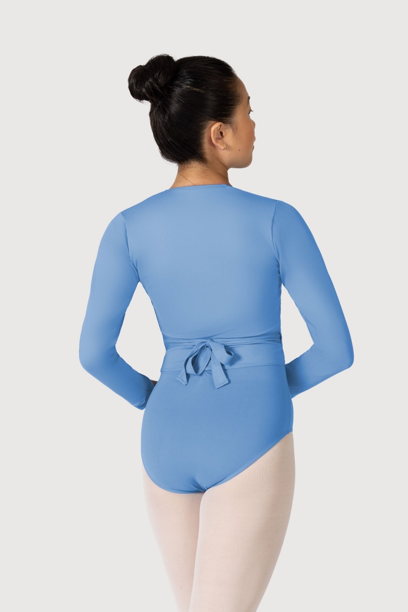 Tops Bloch Overture Crossover Long Sleeve Wrap Mujer Cornflower | MCLFT50112