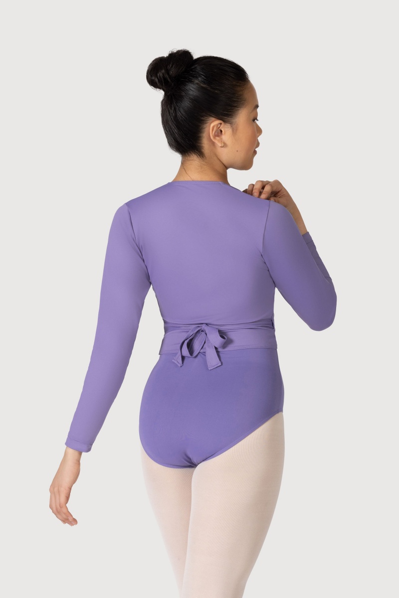 Tops Bloch Overture Crossover Long Sleeve Wrap Mujer Jacaranda | GCLUC21837