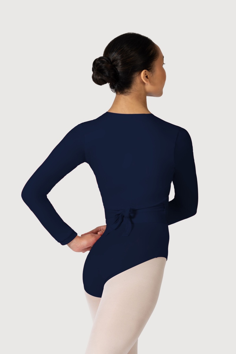 Tops Bloch Overture Crossover Long Sleeve Wrap Mujer Azul Marino | CLJVR94111