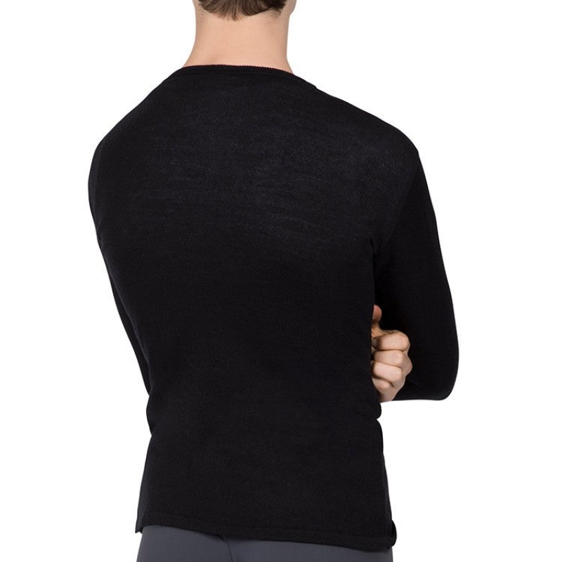 Tops Bloch Vancouver V Neck Long Sleeve De Punto Hombre Negras | CLNEJ58477